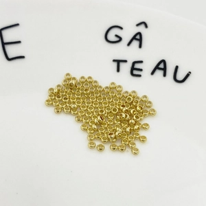 Bulk 2mm golden round spacer beads and crimp beads for handmade DIY jewelry accessories