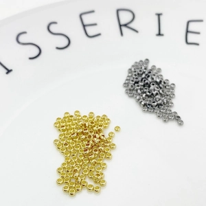 Copper Crimp Beads Gold Silver Plated Metal Stopper Spacers For Jewelry Making DIY Bracelets Necklaces Finding Accessory