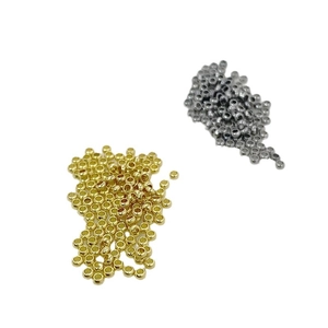 2mm round crimp beads in gold and silver finish for DIY jewelry making accessories