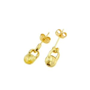Pendientes dorados con base de copa para perla para creación de joyas DIY