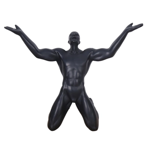Modern Nordic creative matte black muscular male sculpture home decoration ornament