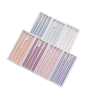 Morandi long taper candle set with seven gradient colors for wedding decor