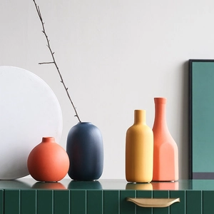 Set di vasi in ceramica Morandi opaca per decorazioni domestiche minimaliste