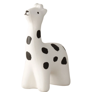 Minimalist ceramic giraffe ornament with brown spots for desktop home decoration