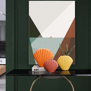 Morandi Keramik Vasen Set im Muscheldesign für moderne Inneneinrichtung Dekoration