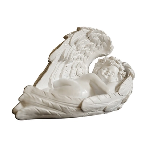 European white resin praying angel ornament for home decor and wedding gift ideas