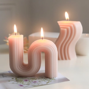 Nordic S-Förmige Aroma Kerze Welle Geometrische Sojawachs Dekorative Gerippte Duftkerze Für Home Office Schreibtisch Ornament