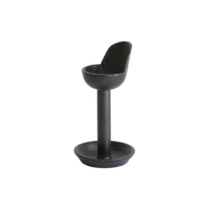 Vintage black cast iron candlestick holder with rustic matte finish for home decor