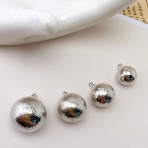Hammered brushed silver hollow sphere pendants in four sizes for DIY jewelry making