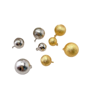 Hollow brushed copper bead pendants in gold and silver for DIY jewelry making