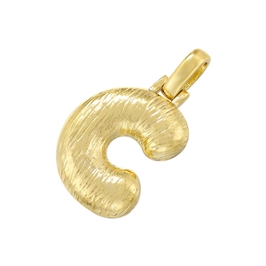 Minimalist gold-plated letter C pendant with elegant brushed metal texture finish
