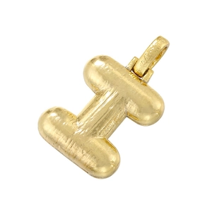 Minimalist gold-plated letter I pendant with brushed metal finish for necklaces