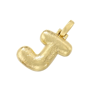 Polished 18k gold plated 3D puffy letter J pendant necklace charm for jewelry making