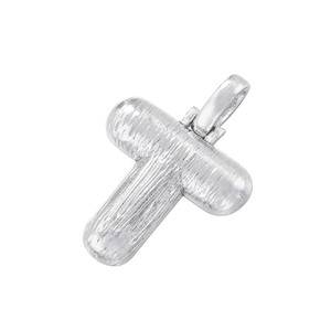 Industrial style silver cross pendant with unique bark texture finish for necklaces