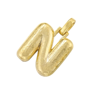 Chic gold-plated bubble letter N pendant with a polished finish for necklaces
