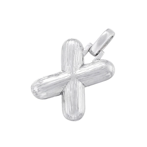 Brushed silver finish X-shaped letter pendant with a polished bail for necklaces