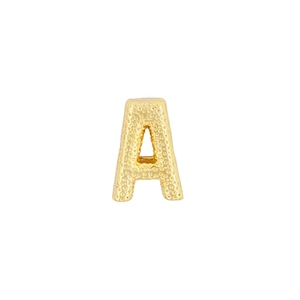 Golden letter A charm with hammered texture for DIY necklace jewelry making