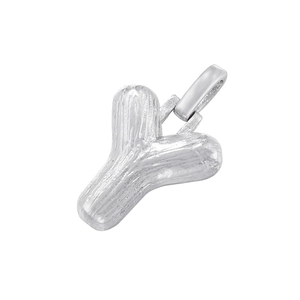 Personalized letter Y pendant in silver color with unique textured brushed metal finish