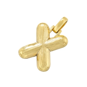 Minimalist gold-plated letter X pendant necklace accessory with a brushed metal texture finish