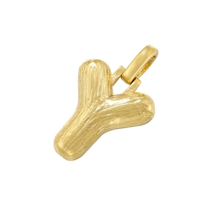 Artistic gold-plated letter Y pendant with vintage lava-style texture for necklaces