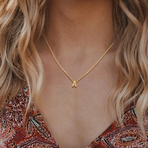 Collar Alfabeto Acero Inoxidable Chapado Oro Colgante Inicial Cadena Serpiente Joyería Personalizada Regalo para Mujeres