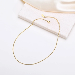 Elegante 18K vergulde roestvrijstalen platte schakelketting ketting voor dames