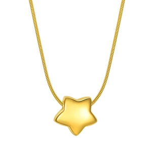 Collier en maille serpent en acier inoxydable doré 18K avec pendentif étoile 3D