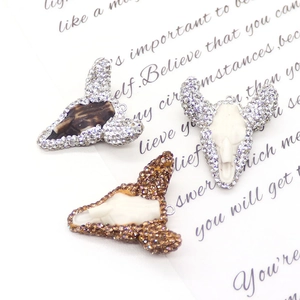 Hip-hop hars stier schedel hangers met strass randen voor DIY ketting sieraden maken