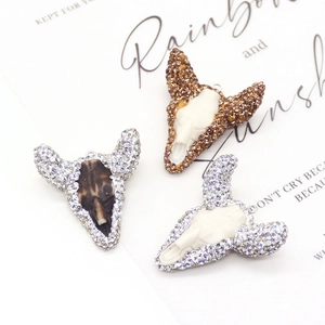 Hiphop stijl hars stierenschedel hanger met glimmende strass-steentjes voor DIY-sieraden
