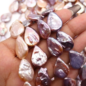 Natural purple baroque freshwater pearls in drop shape for DIY jewelry making