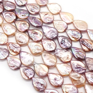 Natural baroque freshwater pearls in purple and champagne for DIY necklace jewelry making