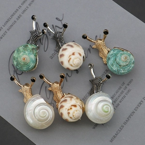 Vintage Snail Shape Shell Brooch Pendant Gold Silver Alloy Rhinestone Inlaid Fashion Jewelry Animal Brooches For Women