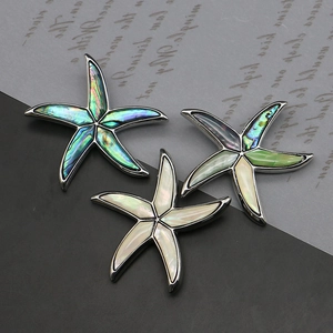 French Style Alloy Abalone Shell Starfish Brooch Dual Use Pendant Mother Of Artificial Pearl Splicing Pin Jewelry For Women