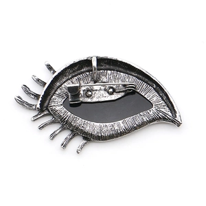 Broche œil de protection en argent antique et pendentif avec finition métal vintage