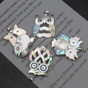 Pendentifs hibou en nacre naturelle et coquille d'abalone pour la création de bijoux