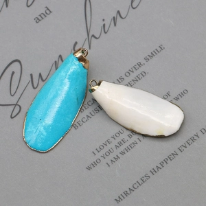 Pendentifs en Coquillage Naturel Escargot de Mer Bordure Dorée Électroplaquée DIY Charms de Bijoux Pendentifs Saint-Jacques