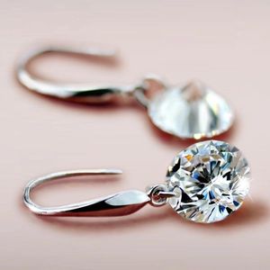 Elegant AAA cubic zirconia long drop earrings in sterling silver with polished hooks