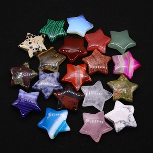 Star-shaped natural tiger eye and crystal gemstones in various colors for DIY jewelry making
