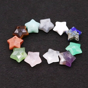 Natural Stone Pentagram Faceted Pendant Star Shape Gemstone Charm For DIY Necklace Earring Jewelry Making Women Accessory