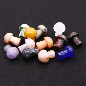 Pierre Naturelle en Forme de Champignon Perles en Vrac Mini Cristal de Guérison Poli Gemme pour Fabrication de Bijoux DIY Ornement Bonsai