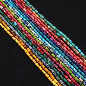Perles en Vrac en Pierre Naturelle Forme d'Os Poli Jaspe Impérial Turquoise Synthétique Brins Pour Accessoires Bijoux DIY
