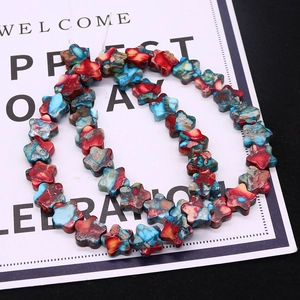 Close-up of star-shaped natural emperor stone loose beads for DIY jewelry making