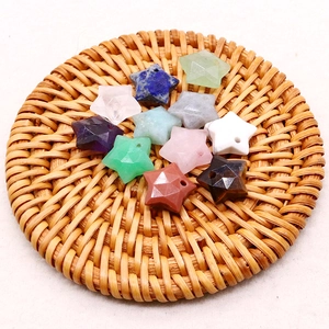 Faceted natural stone star pendants including lapis lazuli for DIY jewelry making