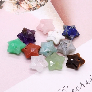 Star-shaped natural gemstone pendants with faceted surface for DIY jewelry making