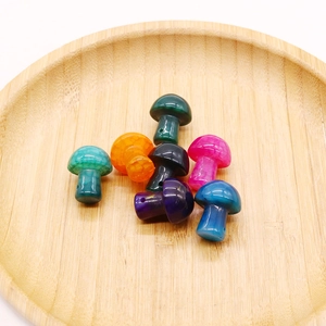 Colorful mushroom shaped dragon vein agate stone beads for DIY jewelry making