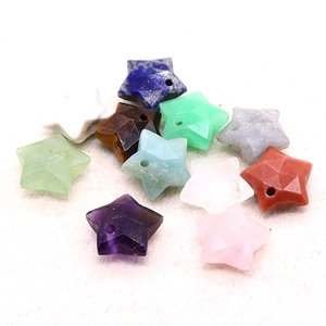 Faceted natural stone star pendants in various colorful crystals for DIY necklace making