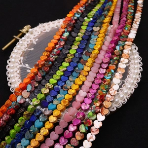 Perle in pietra naturale a forma di cuore da 6 mm per gioielli fai da te e collane fatte a mano