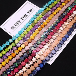 Cuentas de piedra imperial de colores en forma de estrella para la creación de joyas