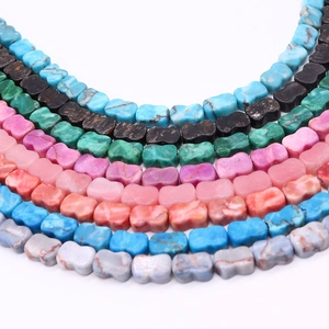 Mixed color bow-shaped natural stone beads for DIY jewelry and necklace making