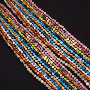 Natural Imperial Jasper Stone Heart Beads For DIY Jewelry Making Colorful Gemstone Flat Heart Shape Spacer Beads Strand